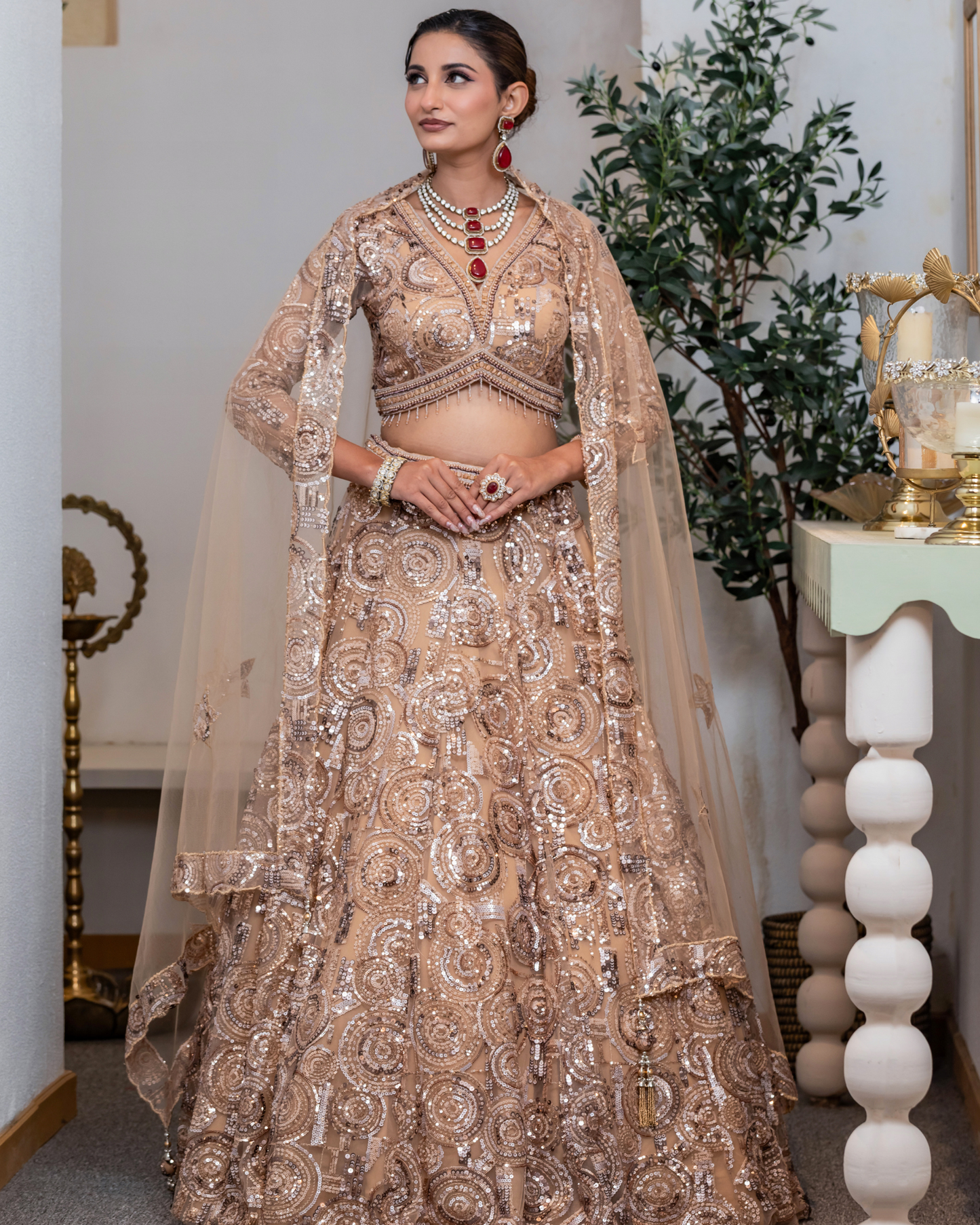 Twilight Glow Crop Top Lehenga
