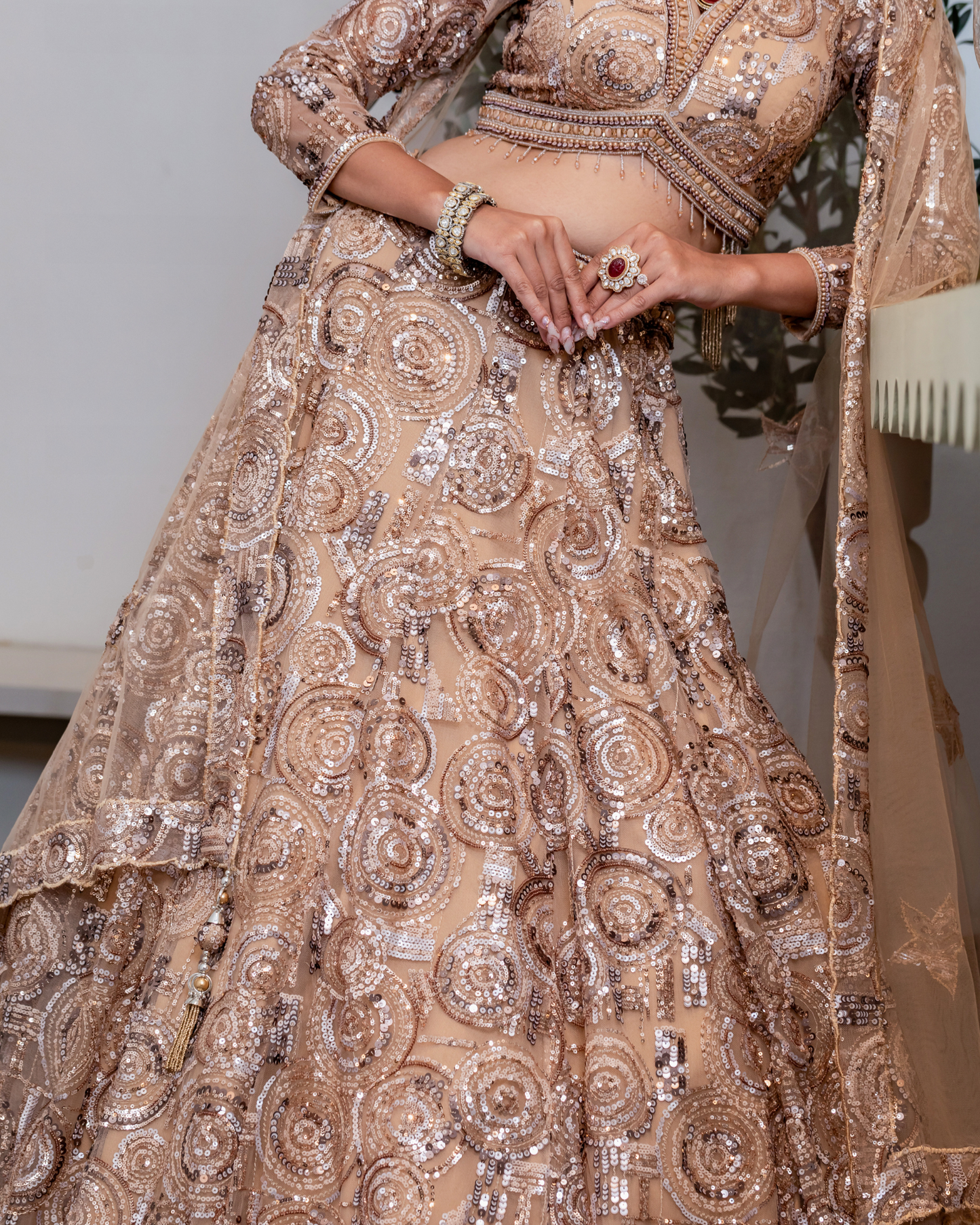 Twilight Glow Crop Top Lehenga