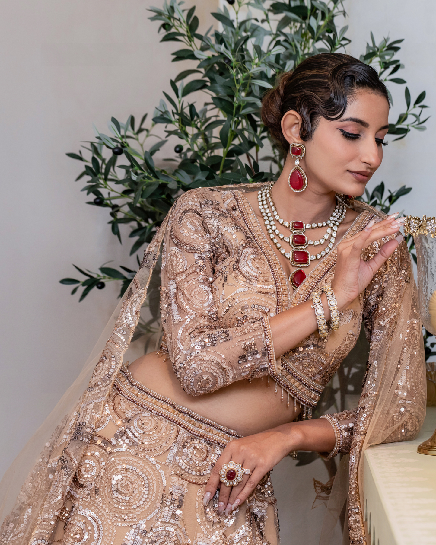 Twilight Glow Crop Top Lehenga
