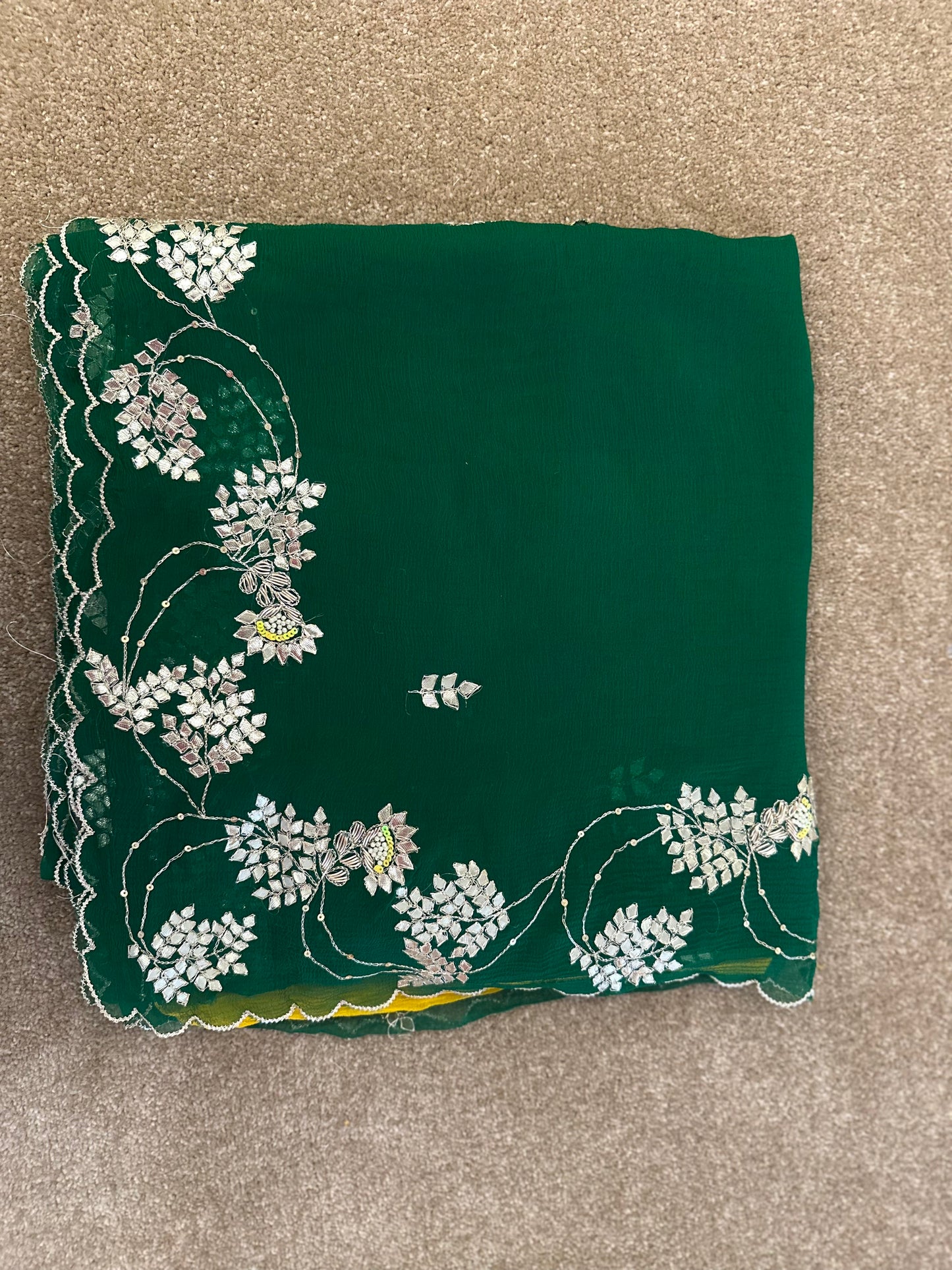 Haryali Gota Chiffon Saree