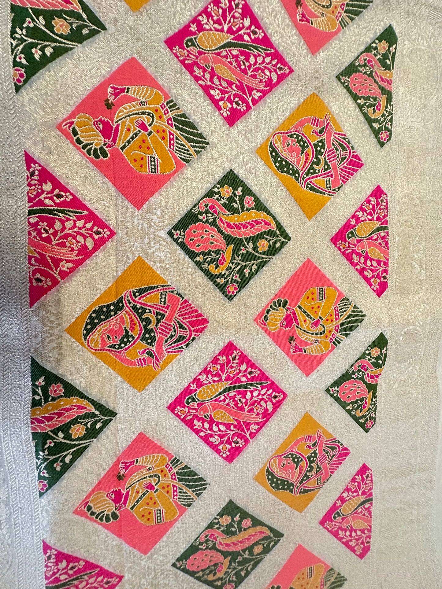 Pichwai Banarasi Grace Off-White Saree