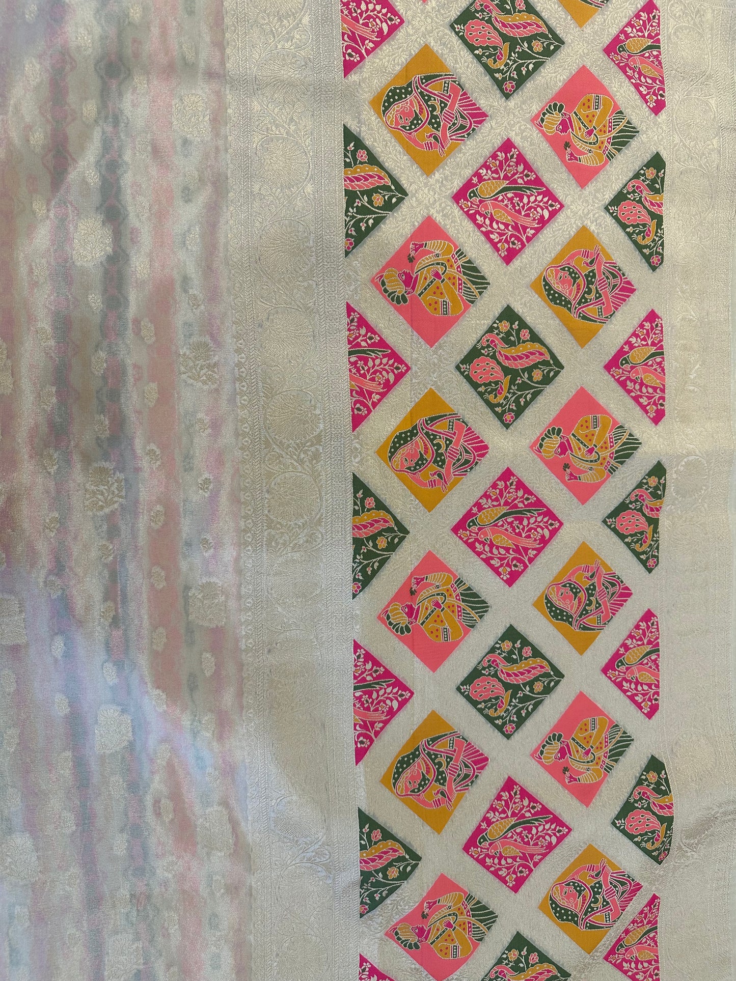 Pichwai Banarasi Grace Off-White Saree
