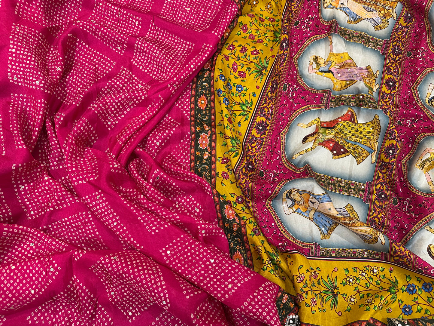 Pichwai Raga Bandhej Print Designer Saree