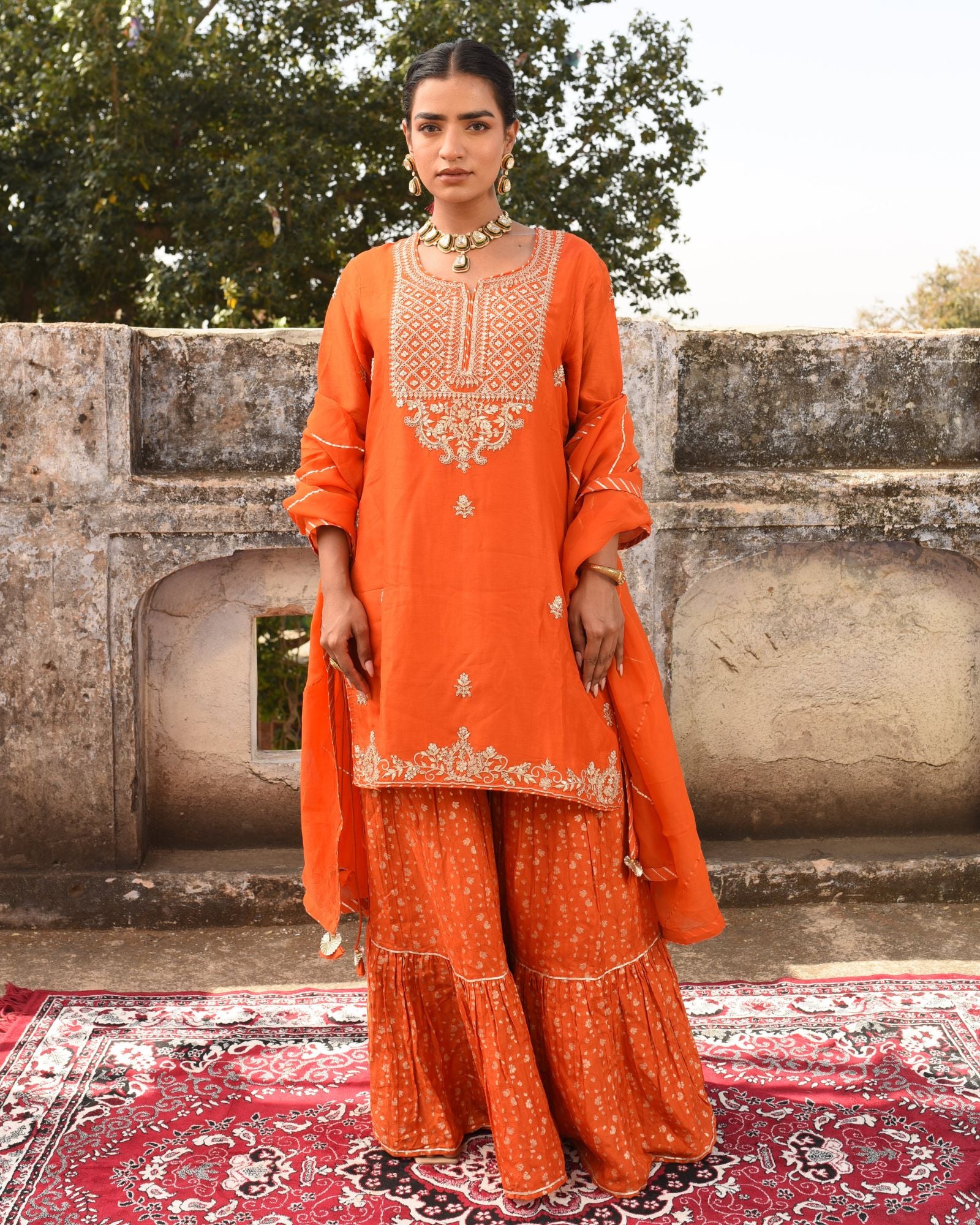 Saffron Elegance Sharara Set