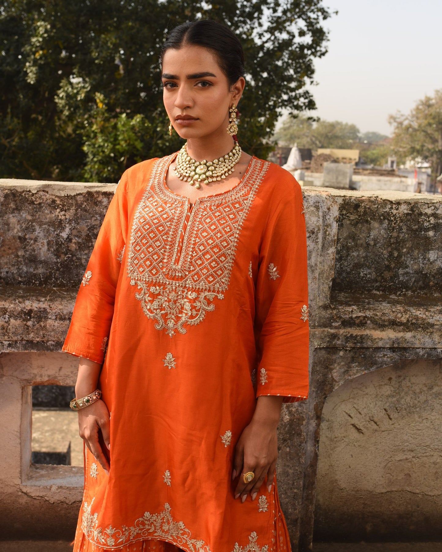 Saffron Elegance Sharara Set