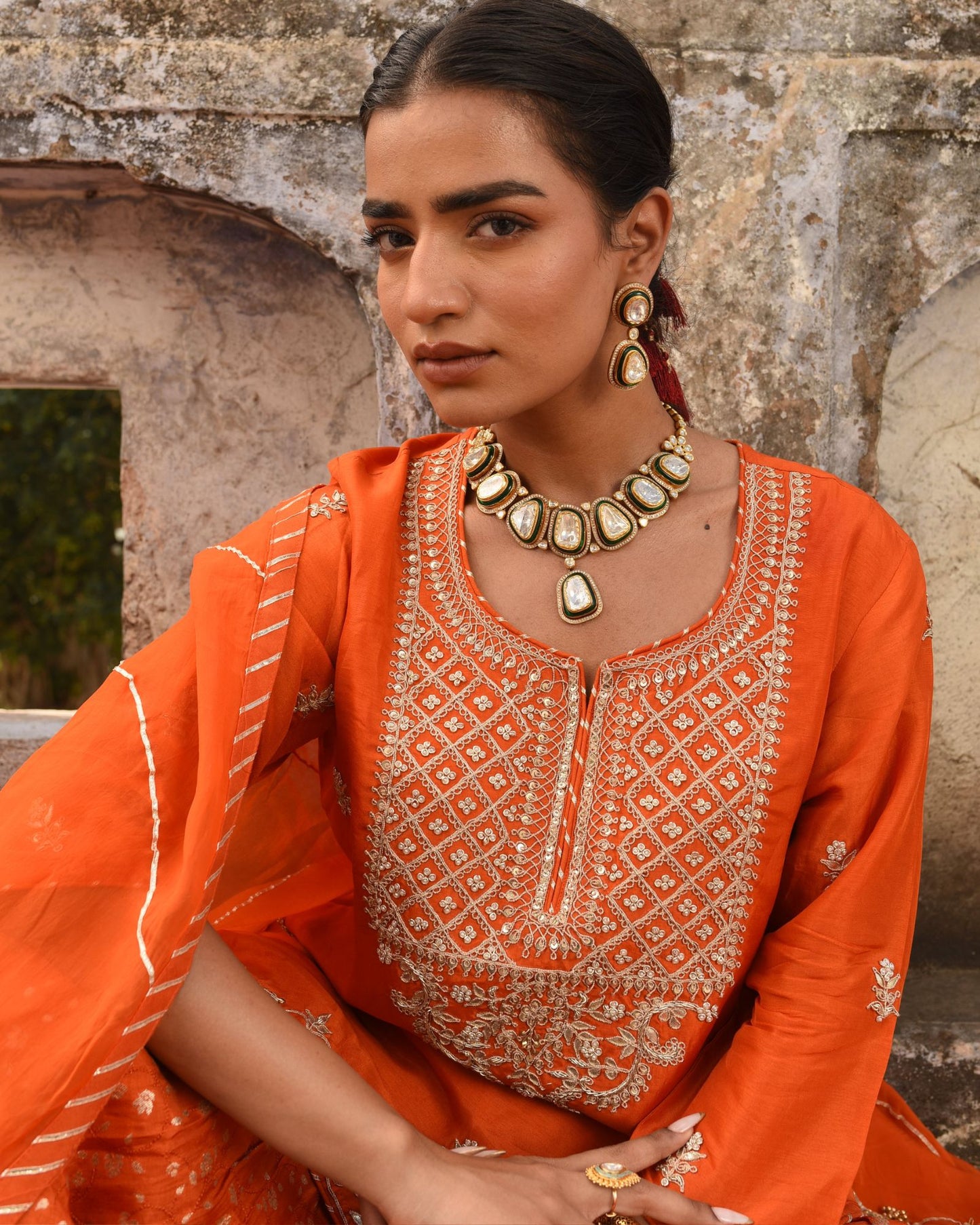 Saffron Elegance Sharara Set