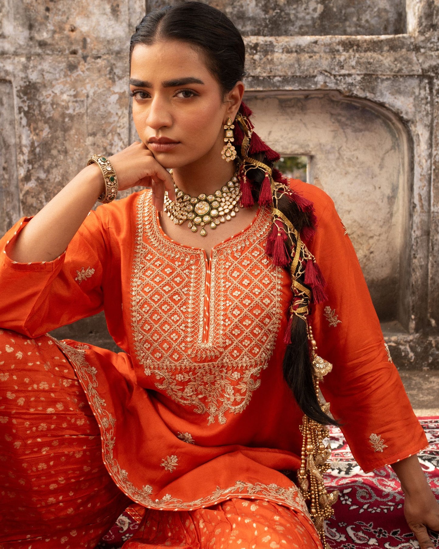 Saffron Elegance Sharara Set