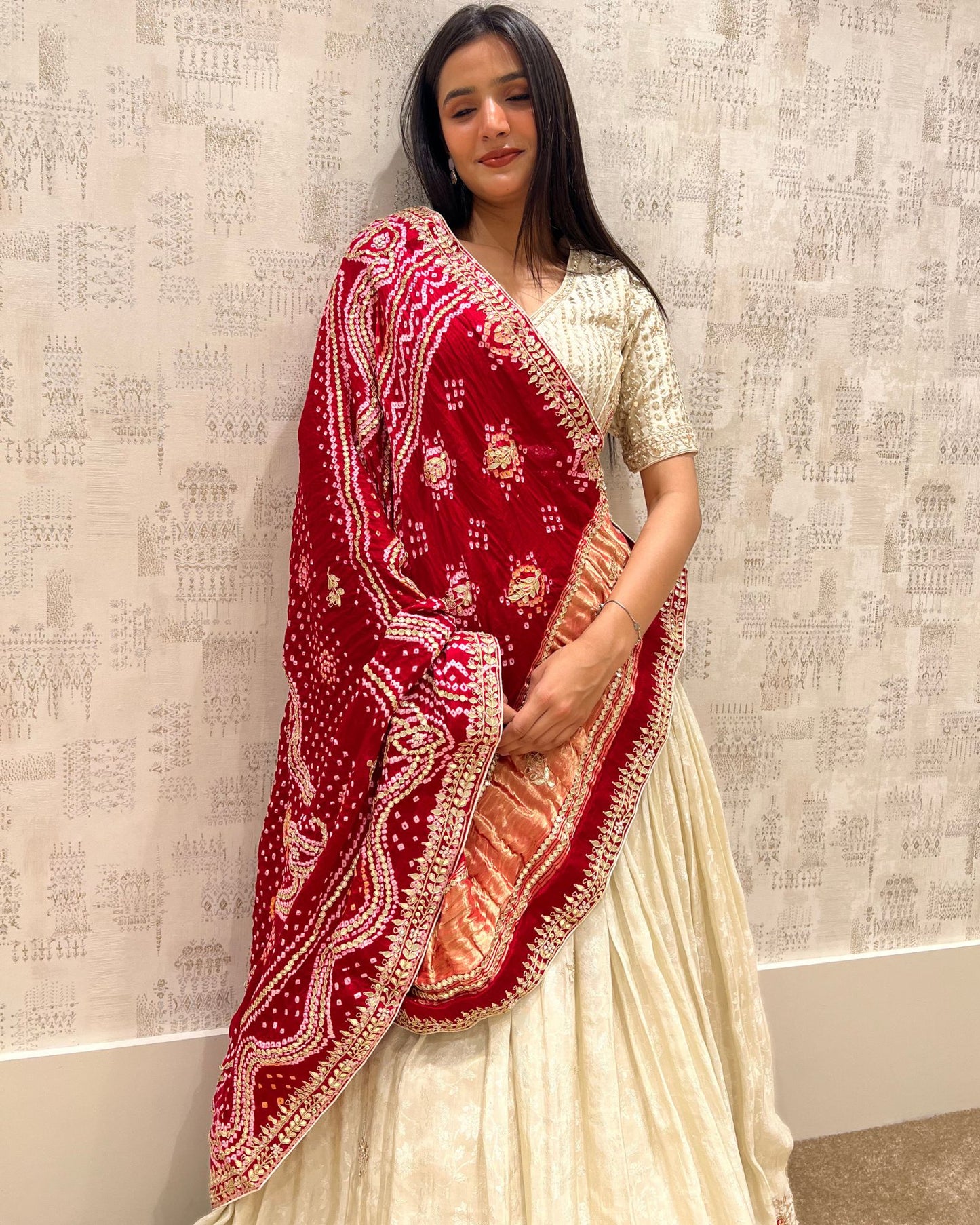Traditional Charm Lehenga With Pure Fabiana Bandhej Duptta