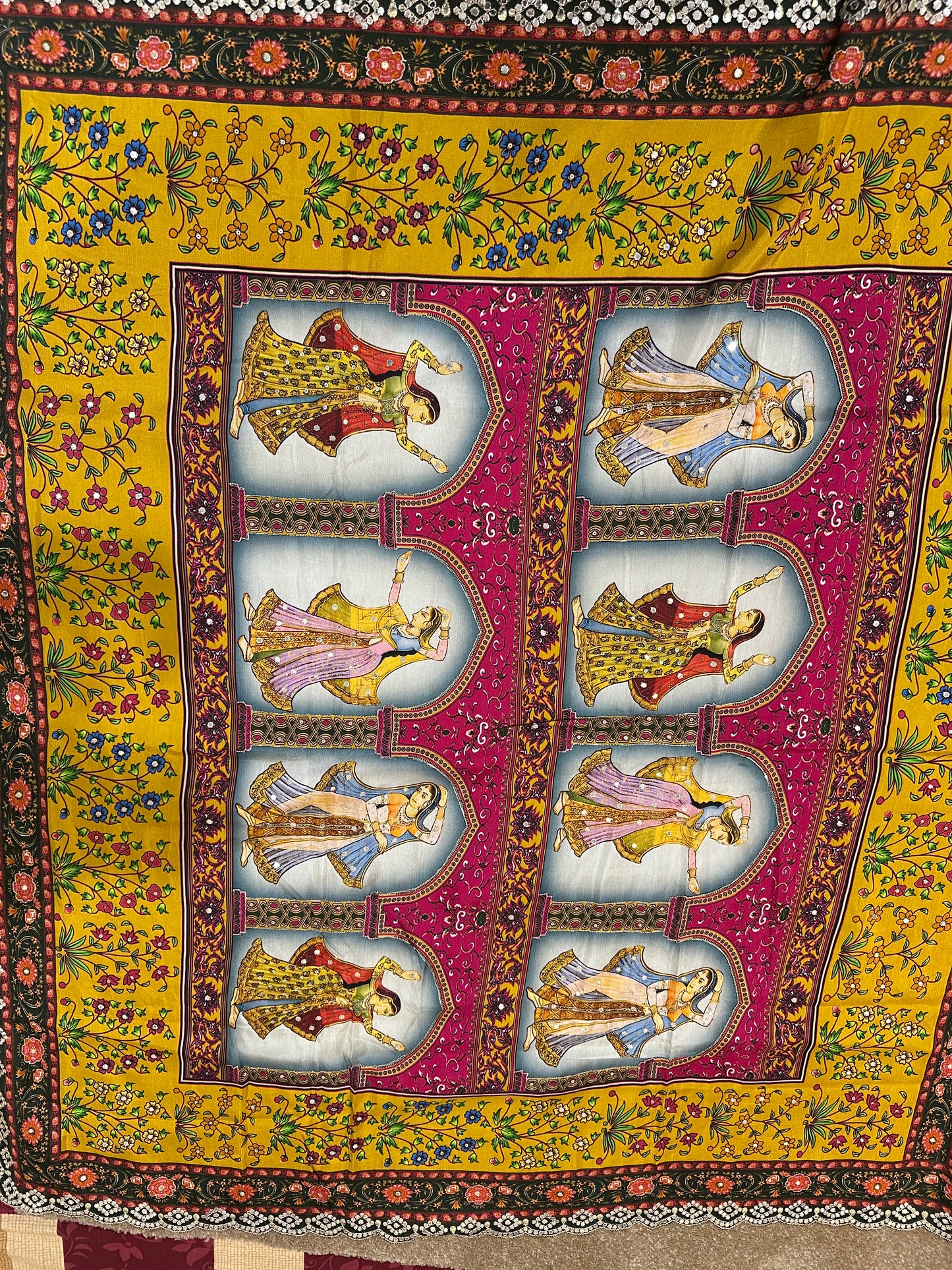 Pichwai Raga Bandhej Print Designer Saree